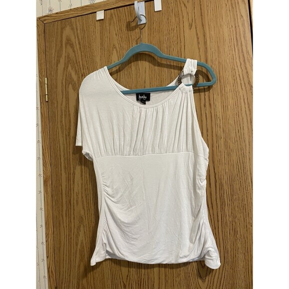 By & By ladies extra large top White feminine Baby doll date night retro vintage - Picture 1 of 7